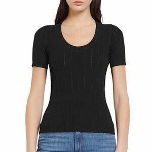 Sandro Jaina Ribbed Top Black